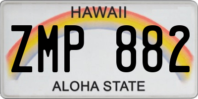 HI license plate ZMP882