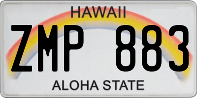 HI license plate ZMP883