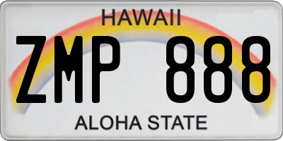 HI license plate ZMP888