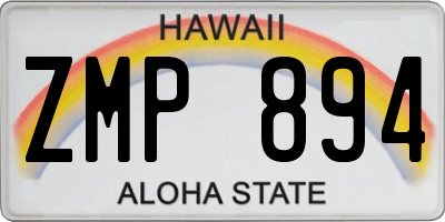 HI license plate ZMP894