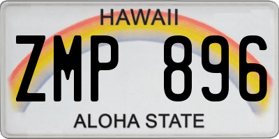 HI license plate ZMP896