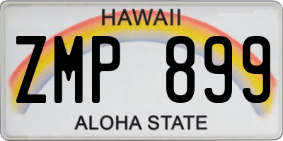 HI license plate ZMP899
