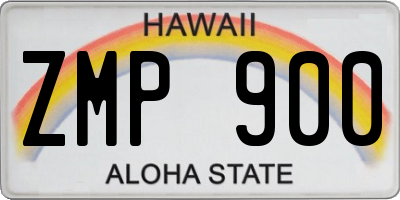 HI license plate ZMP900
