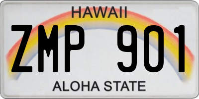 HI license plate ZMP901