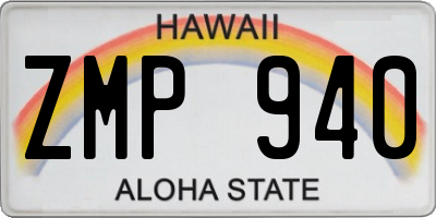 HI license plate ZMP940