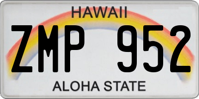 HI license plate ZMP952