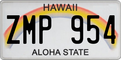 HI license plate ZMP954