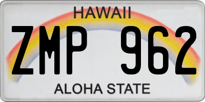 HI license plate ZMP962