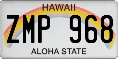 HI license plate ZMP968