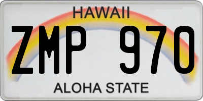 HI license plate ZMP970