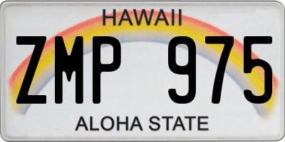 HI license plate ZMP975