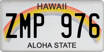HI license plate ZMP976