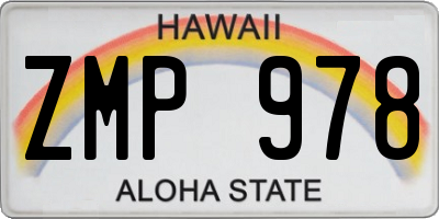 HI license plate ZMP978