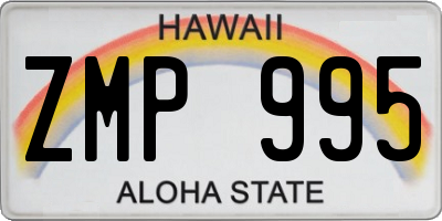 HI license plate ZMP995