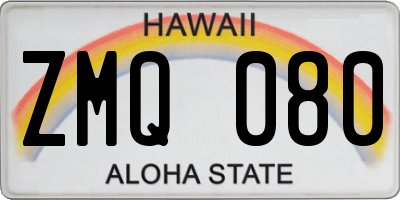 HI license plate ZMQ080