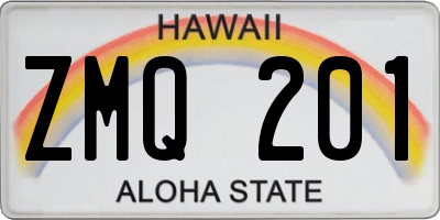 HI license plate ZMQ201