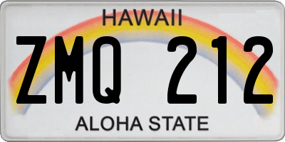 HI license plate ZMQ212