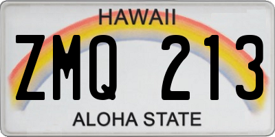 HI license plate ZMQ213