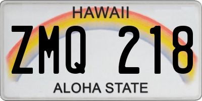 HI license plate ZMQ218