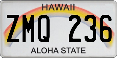 HI license plate ZMQ236