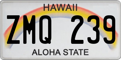 HI license plate ZMQ239