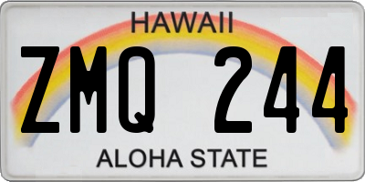 HI license plate ZMQ244