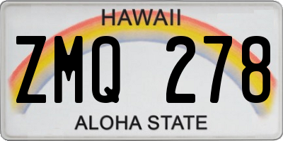 HI license plate ZMQ278