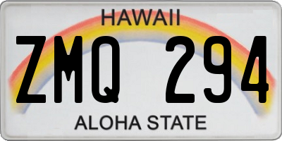 HI license plate ZMQ294