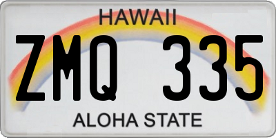HI license plate ZMQ335