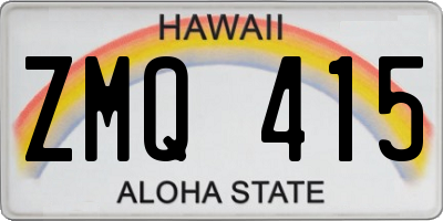 HI license plate ZMQ415