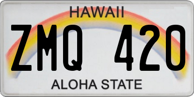 HI license plate ZMQ420