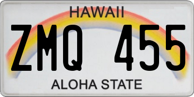 HI license plate ZMQ455