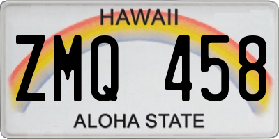 HI license plate ZMQ458