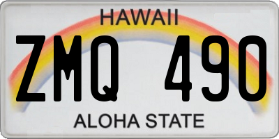 HI license plate ZMQ490
