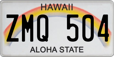 HI license plate ZMQ504