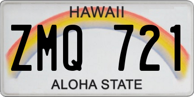 HI license plate ZMQ721