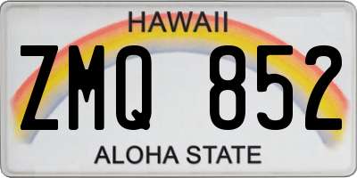 HI license plate ZMQ852