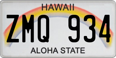 HI license plate ZMQ934