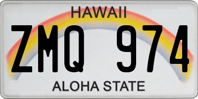 HI license plate ZMQ974