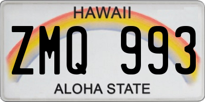 HI license plate ZMQ993
