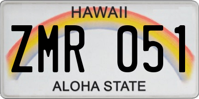 HI license plate ZMR051