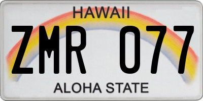 HI license plate ZMR077