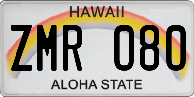 HI license plate ZMR080