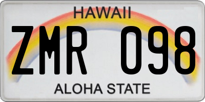 HI license plate ZMR098
