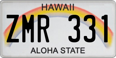 HI license plate ZMR331