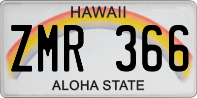 HI license plate ZMR366