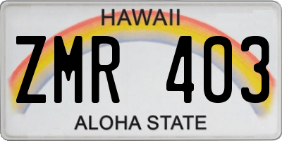 HI license plate ZMR403