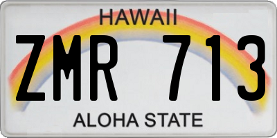 HI license plate ZMR713