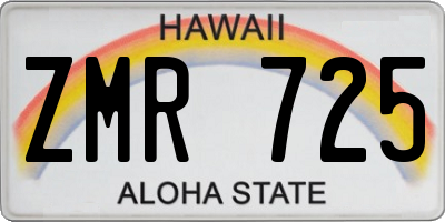 HI license plate ZMR725