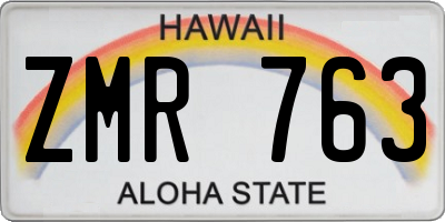 HI license plate ZMR763